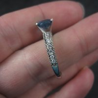 Oval Blue Topaz Engagement Ring Sz 8