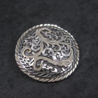 Vintage Black Hills Sterling Silver Brooch | Round Leaf Design Pin by Langers | South Dakota Jewelry Gift NOS