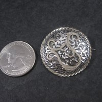 Vintage Black Hills Sterling Silver Brooch | Round Leaf Design Pin by Langers | South Dakota Jewelry Gift NOS