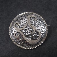 Vintage Black Hills Sterling Silver Brooch | Round Leaf Design Pin by Langers | South Dakota Jewelry Gift NOS