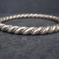 Vintage Southwestern Sterling Rope Bracelet 7.75 Inches