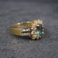 Vintage 10K .50 Carat Oval Diopside Ring Size 8
