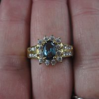 Vintage 10K .50 Carat Oval Diopside Ring Size 8