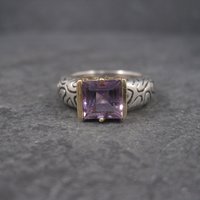 Vintage Sterling 14K Amethyst Ring Size 7 Clyde Duneier
