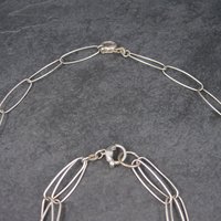 Vintage Modern Sterling Necklace Bracelet Jewelry Set