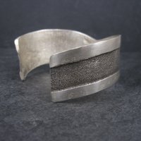 Vintage Navajo Sterling Tufa Turquoise Cuff Bracelet 6.75 Inches