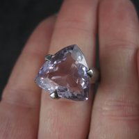 Huge Pink Amethyst Ring Sterling Size 10.5