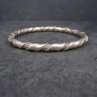 Heavy Vintage Twisted Sterling Bangle Bracelet 7.75 Inches