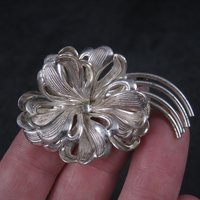 Vintage Sterling Forstner Flower Brooch