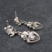 Vintage Sterling Silver Victorian Style Earrings | Antique-Inspired Dangle Earrings | Romantic Old World Jewelry