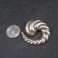 Vintage Mexican Sterling Swirl Brooch Pendant Laton