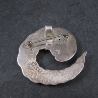 Vintage Mexican Sterling Swirl Brooch Pendant Laton