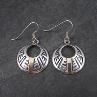Vintage Southwestern Sterling 14K Earrings