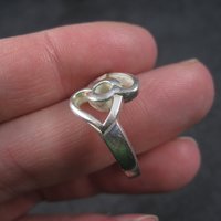 Vintage Sterling Intertwined Heart Ring Size 6.5