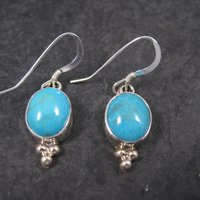 Southwestern Sterling Turquoise Dangle Earrings