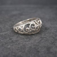 Vintage Sterling Filigree Ring Size 8