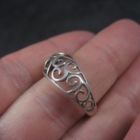 Vintage Sterling Filigree Ring Size 8