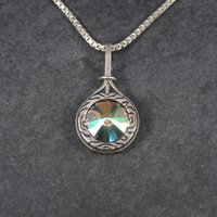 Vintage Sterling Interchangeable Pendant Rose Quartz Chain