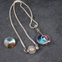 Vintage Sterling Interchangeable Pendant Rose Quartz Chain