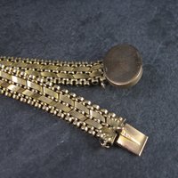 Antique 14K Sapphire Ruby Seed Pearl Bracelet