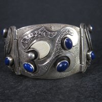 Custom Vintage Lapis Bracelet Sterling 6 Inches Teresa Archibeque