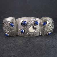 Custom Vintage Lapis Bracelet Sterling 6 Inches Teresa Archibeque