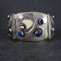 Custom Vintage Lapis Bracelet Sterling 6 Inches Teresa Archibeque