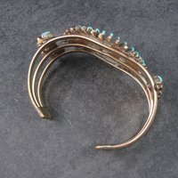 Native American Needlepoint Turquoise Inlay Butterfly Cuff Bracelet 6.25 Inches Paul Lucario
