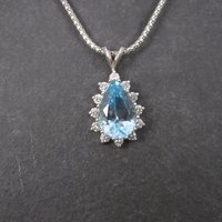 Vintage 14K Topaz Diamond Necklace