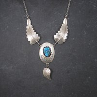 Vintage Navajo Shadowbox Feather Necklace Arnold Maloney