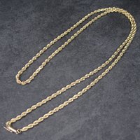 Vintage 14K 3.5mm Rope Chain Necklace 29 Inches 34.3 Grams