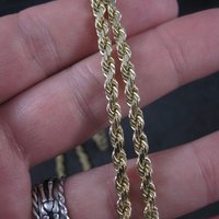 Vintage 14K 3.5mm Rope Chain Necklace 29 Inches 34.3 Grams
