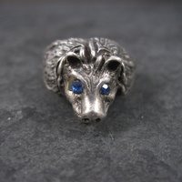 Vintage Sterling Lion Head Ring Size 10.5