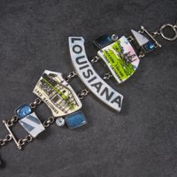Huge Vintage Sterling Silver Toggle Bracelet | Designer Louisiana Themed Jewelry | Bold Statement Bracelet