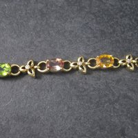 Estate 18K 12 Carat Gemstone Diamond Bracelet 6.5 Inches