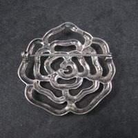 Estate Sterling Flower Brooch