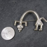 Vintage Sterling Navajo Yeibichai Brooch Ray Fierro