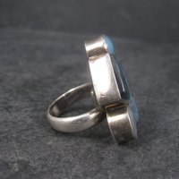 Estate Sterling Dichroic Glass and Quartz Ring Size 7