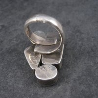 Estate Sterling Dichroic Glass and Quartz Ring Size 7