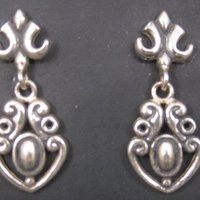 Vintage Sterling Silver Victorian Style Earrings | Antique-Inspired Dangle Earrings | Romantic Old World Jewelry