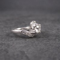 Antique Platinum .69 Carat Diamond Pinky Ring Size 2.5