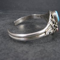 Vintage Navajo Turquoise Coral Cuff Bracelet 6.5 Inches Augustine Largo