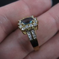 Vintage 10K .50 Carat Oval Diopside Ring Size 8