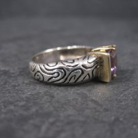 Vintage Sterling 14K Amethyst Ring Size 7 Clyde Duneier