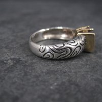 Vintage Sterling 14K Amethyst Ring Size 7 Clyde Duneier
