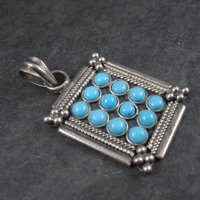 Vintage Sterling Faux Turquoise Pendant