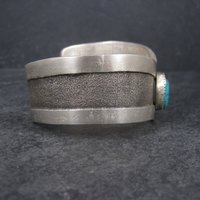 Vintage Navajo Sterling Tufa Turquoise Cuff Bracelet 6.75 Inches