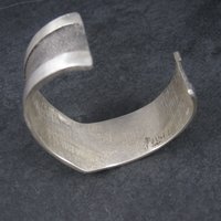 Vintage Navajo Sterling Tufa Turquoise Cuff Bracelet 6.75 Inches