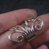 Vintage 80s Modernist Sterling Swirl Ring Size 5.5