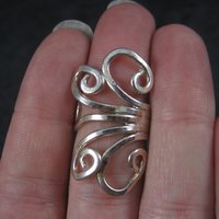 Vintage 80s Modernist Sterling Swirl Ring Size 5.5
